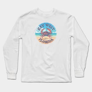 Key West, Florida, Stone Crab on Beach Long Sleeve T-Shirt